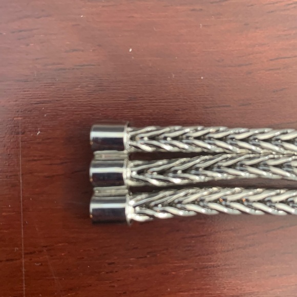 Silver Gold Tone Multiple Strand Bracelet with Magnetic Clasp - Picture 4 of 6